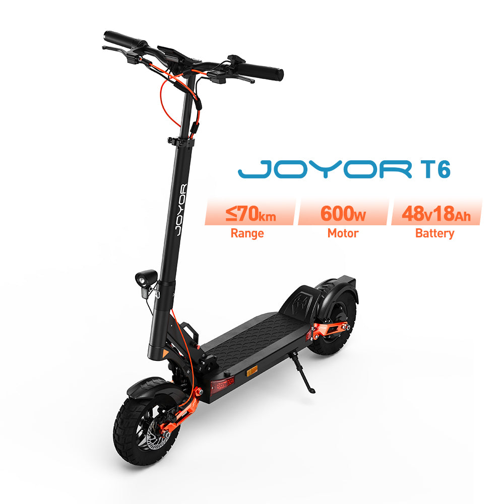Joyor T6 Electric Scooter – 600W Motor, 70km Range, Dual Suspension, 10-inch Pneumatic Tires, Foldable Design
