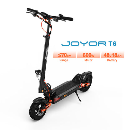 Joyor T6 Electric Scooter – 600W Motor, 70km Range, Dual Suspension, 10-inch Pneumatic Tires, Foldable Design