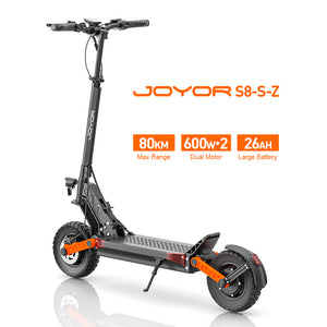 Joyor S8-S-Z Electric Scooter – Dual 600W Motors, 90km Range, Dual Suspension, Hydraulic Disc Brakes, 10" Pneumatic Tires