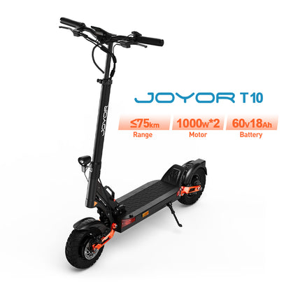 Joyor T10 Electric Scooter – Dual 1000W Motors, 75km Range, Full Suspension, Hydraulic Brakes