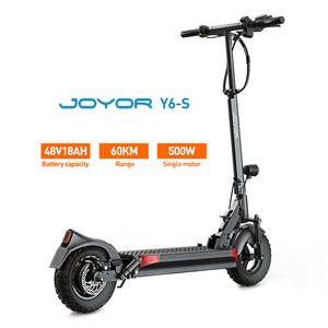Joyor Y6‑S Electric Scooter – 500W Motor, 60km Range, Dual Suspension, Dual Disc Brakes, Foldable Design